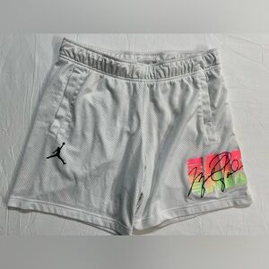Jordan Mesh Shorts Mens M White Jumpman Graphic Athletic Basketball